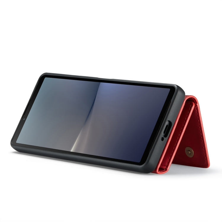 For Sony Xperia 10 V DG.MING M1 Series 3-Fold Multi Card Wallet + Magnetic Phone Case(Red) - Sony Cases by DG.MING | Online Shopping South Africa | PMC TechLife | Buy Now Pay Later Mobicred