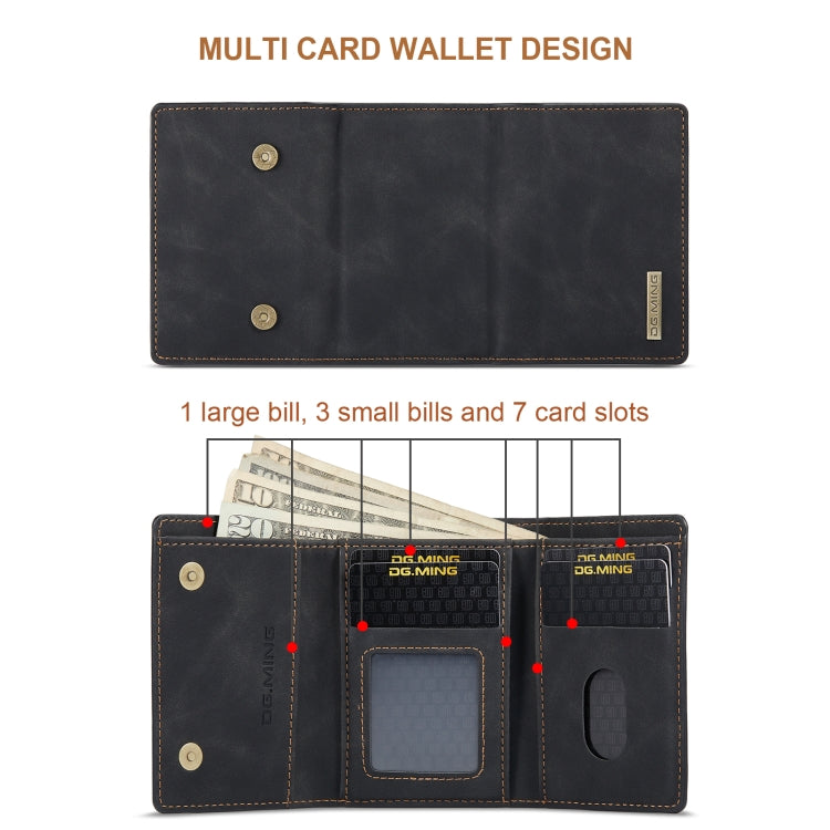 For Sony Xperia 1 VI DG.MING M1 Series 3-Fold Multi Card Wallet + Magnetic Phone Case(Black) - Sony Cases by DG.MING | Online Shopping South Africa | PMC TechLife | Buy Now Pay Later Mobicred