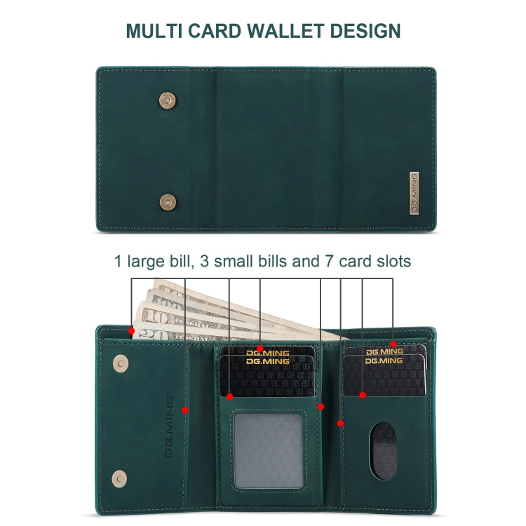For Sony Xperia 10 VI DG.MING M1 Series 3-Fold Multi Card Wallet + Magnetic Phone Case(Green) - Sony Cases by DG.MING | Online Shopping South Africa | PMC TechLife | Buy Now Pay Later Mobicred