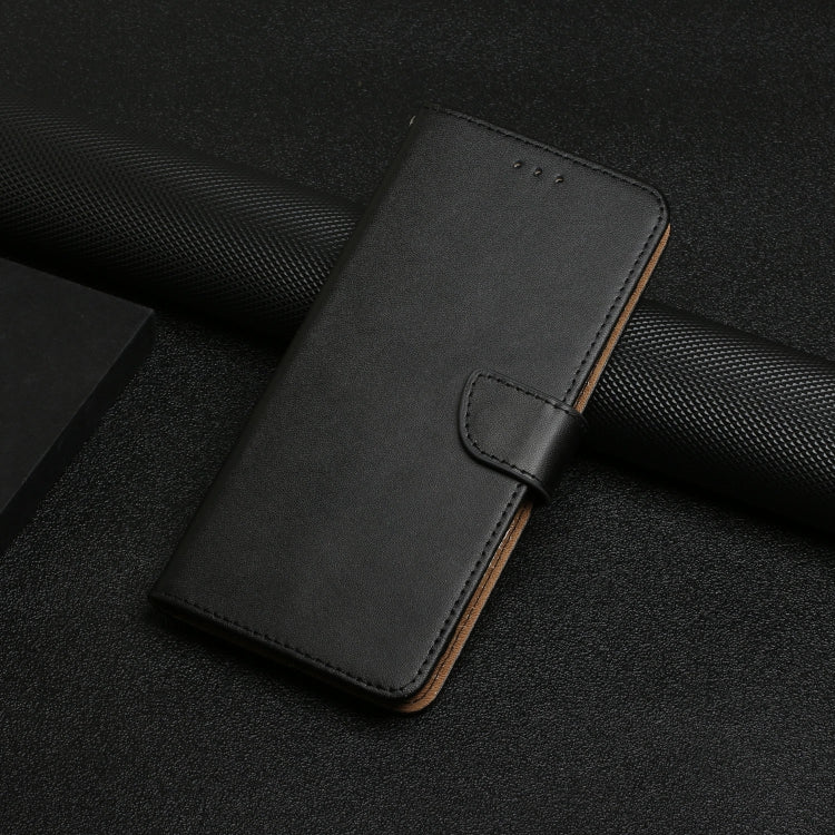 For OPPO A60 4G HT02 Genuine Leather Fingerprint-proof Flip Phone Case(Black) - OPPO Cases by PMC TechLife | Online Shopping South Africa | PMC TechLife | Buy Now Pay Later Mobicred