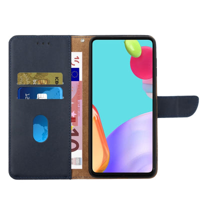 For Google Pixel 9 HT02 Genuine Leather Fingerprint-proof Flip Phone Case(Blue) - Google Cases by PMC Jewellery | Online Shopping South Africa | PMC Jewellery | Buy Now Pay Later Mobicred