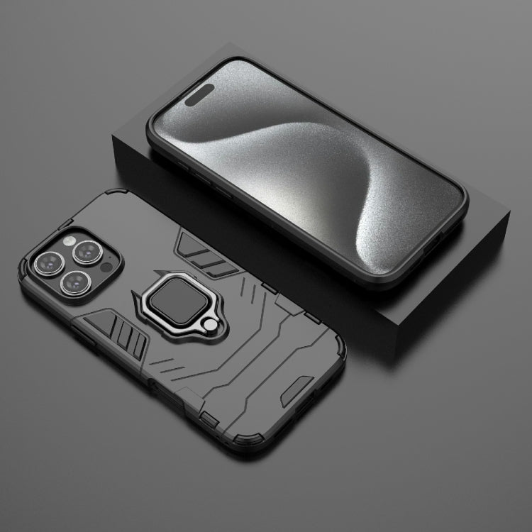 For iPhone 16 Pro Max Shockproof PC + TPU Holder Phone Case(Black) - iPhone 16 Pro Max Cases by PMC TechLife | Online Shopping South Africa | PMC TechLife | Buy Now Pay Later Mobicred