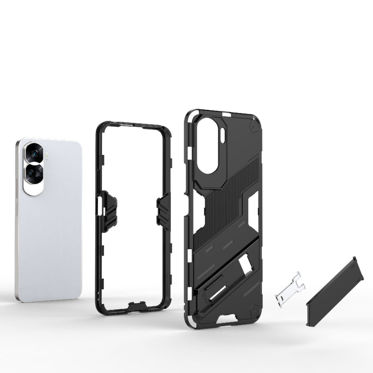 For Honor 90 Lite 5G Global Punk Armor 2 in 1 PC + TPU Phone Case with Holder(White) - Honor Cases by PMC TechLife | Online Shopping South Africa | PMC TechLife | Buy Now Pay Later Mobicred