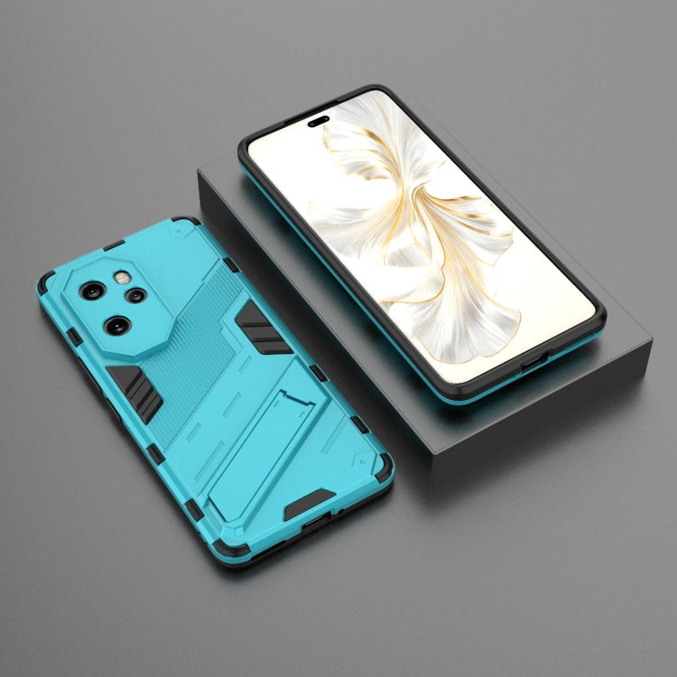 For Honor 100 Pro 5G Punk Armor 2 in 1 PC + TPU Phone Case with Holder(Blue) - Honor Cases by PMC TechLife | Online Shopping South Africa | PMC TechLife | Buy Now Pay Later Mobicred