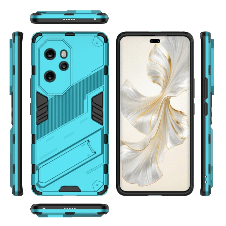 For Honor 100 Pro 5G Punk Armor 2 in 1 PC + TPU Phone Case with Holder(Blue) - Honor Cases by PMC TechLife | Online Shopping South Africa | PMC TechLife | Buy Now Pay Later Mobicred