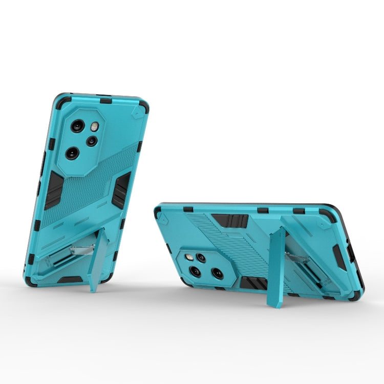 For Honor 100 Pro 5G Punk Armor 2 in 1 PC + TPU Phone Case with Holder(Blue) - Honor Cases by PMC TechLife | Online Shopping South Africa | PMC TechLife | Buy Now Pay Later Mobicred