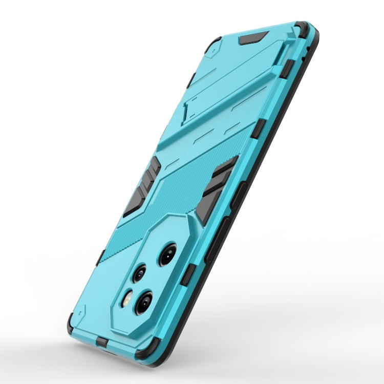 For Honor 100 Pro 5G Punk Armor 2 in 1 PC + TPU Phone Case with Holder(Blue) - Honor Cases by PMC TechLife | Online Shopping South Africa | PMC TechLife | Buy Now Pay Later Mobicred