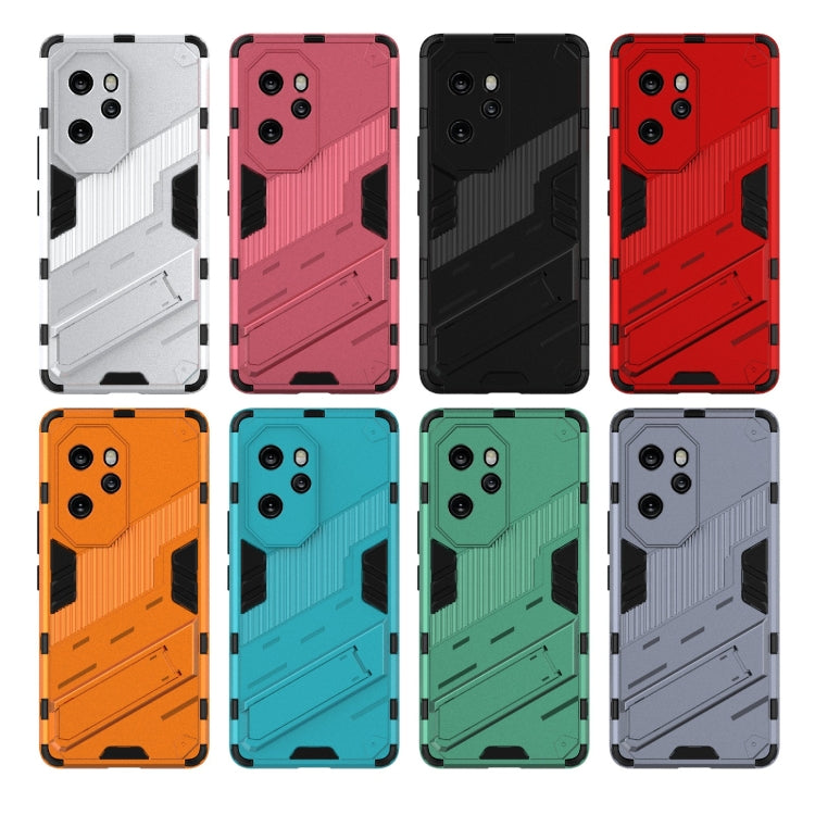 For Honor 100 Pro 5G Punk Armor 2 in 1 PC + TPU Phone Case with Holder(Blue) - Honor Cases by PMC TechLife | Online Shopping South Africa | PMC TechLife | Buy Now Pay Later Mobicred