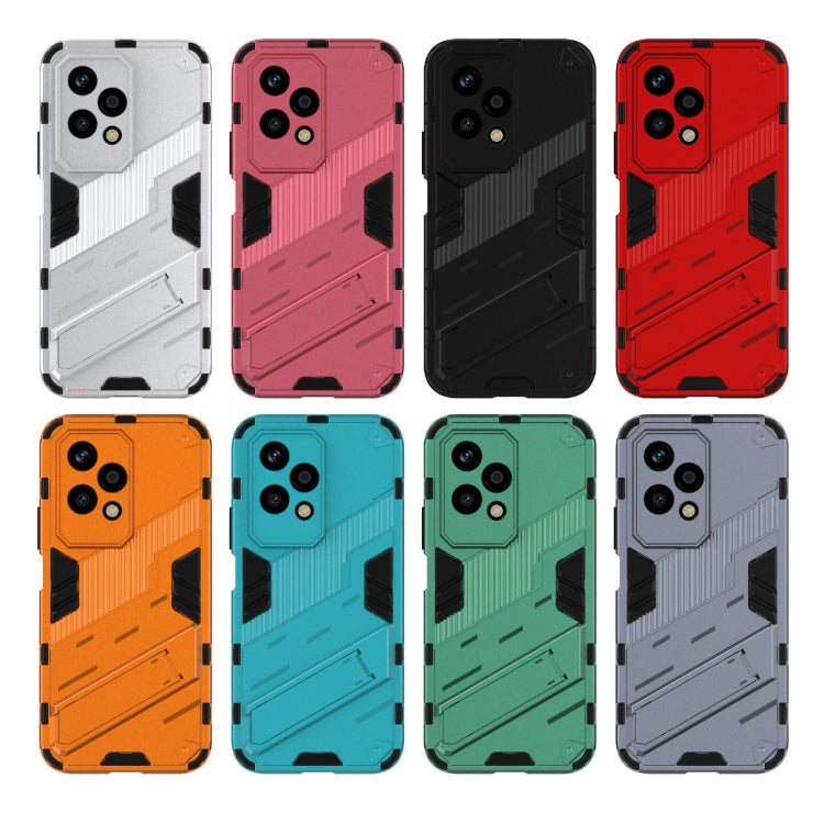 For Honor 200 Lite Global Punk Armor 2 in 1 PC + TPU Phone Case with Holder(Black) - free shipping - PMC TechLife - Order now!