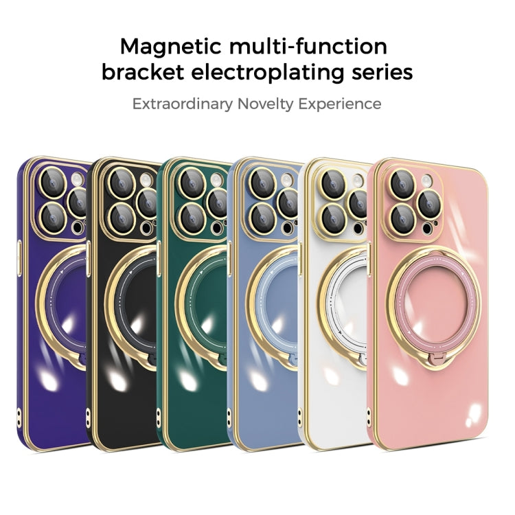 For iPhone 12 Pro Multifunction Electroplating MagSafe Holder Phone Case(Dark Green) - free shipping - PMC TechLife - Order now!
