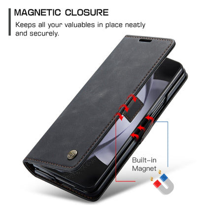 For Samsung Galaxy Z Fold5 CaseMe-013 Multifunctional Retro Frosted Leather Phone Case(Black) - Galaxy Z Fold5 Cases by CaseMe | Online Shopping South Africa | PMC Jewellery | Buy Now Pay Later Mobicred