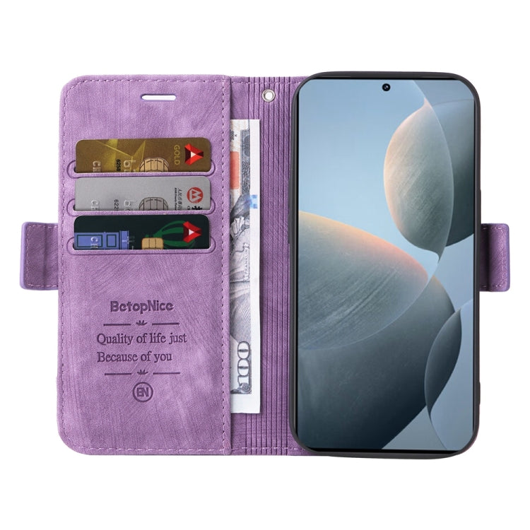 For Xiaomi Redmi K70 / K70 Pro 5G BETOPNICE Dual-side Buckle Leather Phone Case(Purple) - K70 Cases by BETOPNICE | Online Shopping South Africa | PMC Jewellery | Buy Now Pay Later Mobicred