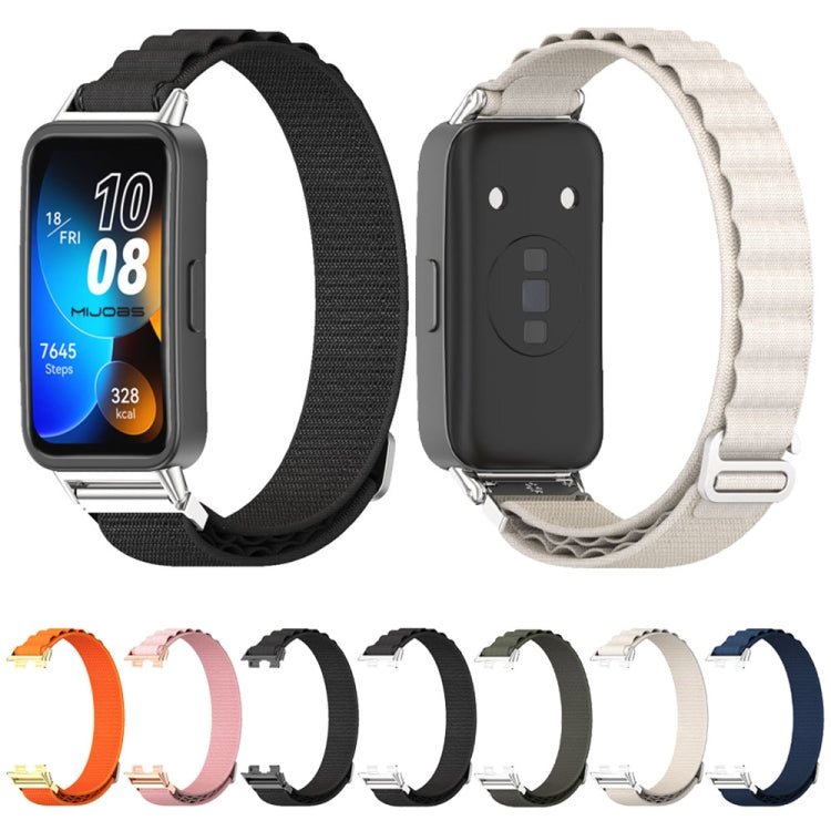 For Huawei Band 8 / 9 / 10 Mijobs Nylon Breathable Watch Band(Green+Silver) - free shipping - PMc TechLife - Order now!