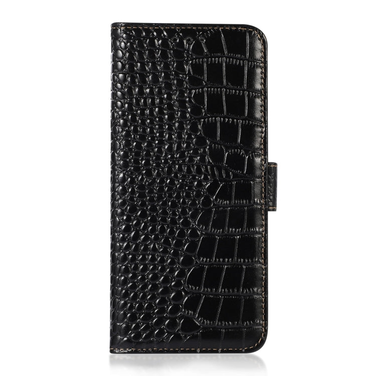 For Honor Play 60 Plus / 200 Smart Crocodile Top Layer Cowhide Leather Phone Case(Black) - Honor Cases by PMC TechLife | Online Shopping South Africa | PMC TechLife | Buy Now Pay Later Mobicred