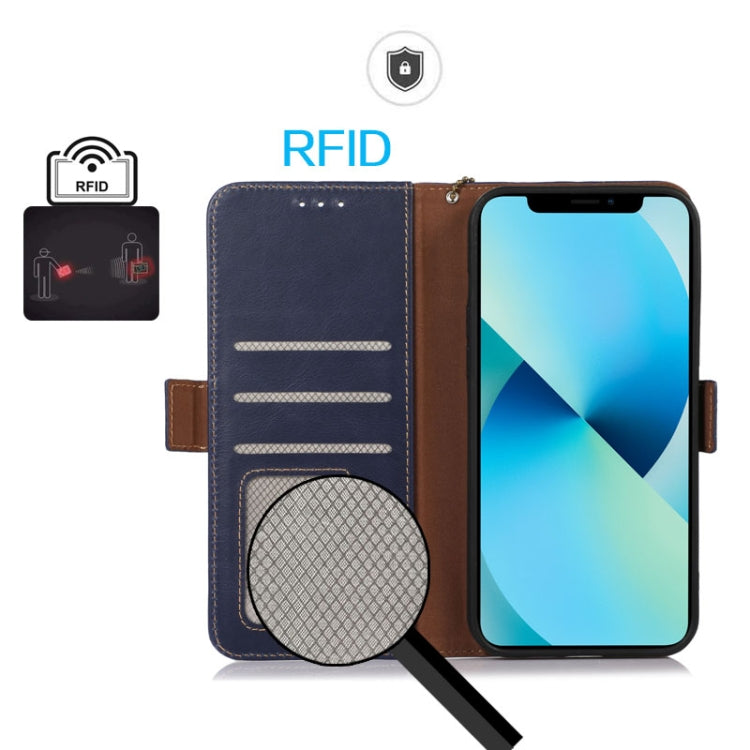 For Honor X9c 5G Global Crazy Horse Top Layer Cowhide Leather Phone Case(Blue) - Honor Cases by PMC TechLife | Online Shopping South Africa | PMC TechLife | Buy Now Pay Later Mobicred