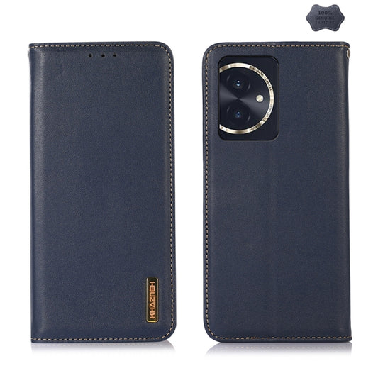 For Honor 100 KHAZNEH Nappa Top Layer Cowhide Leather Phone Case(Blue) - Honor Cases by PMC Jewellery | Online Shopping South Africa | PMC Jewellery | Buy Now Pay Later Mobicred