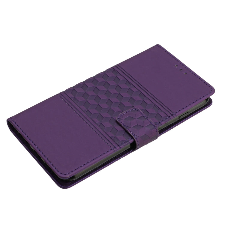 For iPhone 16 Plus Diamond Embossed Skin Feel Leather Phone Case(Purple) - iPhone 16 Plus Cases by PMC Jewellery | Online Shopping South Africa | PMC Jewellery | Buy Now Pay Later Mobicred