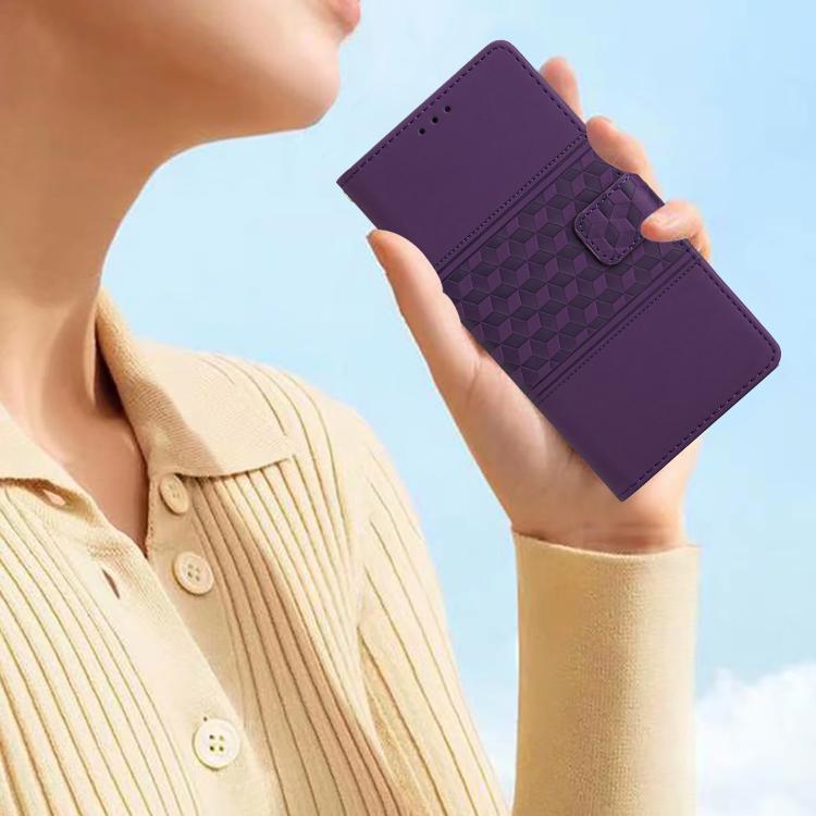 For iPhone 16e Diamond Embossed Skin Feel Leather Phone Case(Purple) - free shipping - PMC TechLife - Order now!