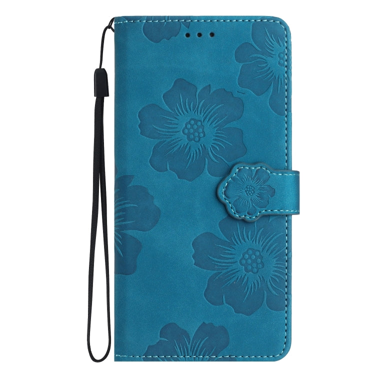 For iPhone 16 Pro Max Flower Embossing Pattern Leather Phone Case(Blue) - iPhone 16 Pro Max Cases by PMC TechLife | Online Shopping South Africa | PMC TechLife | Buy Now Pay Later Mobicred