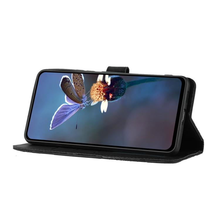 For iPhone 16e Flower Embossing Pattern Leather Phone Case(Black) - iPhone 16e Cases by PMC TechLife | Online Shopping South Africa | PMC TechLife | Buy Now Pay Later Mobicred