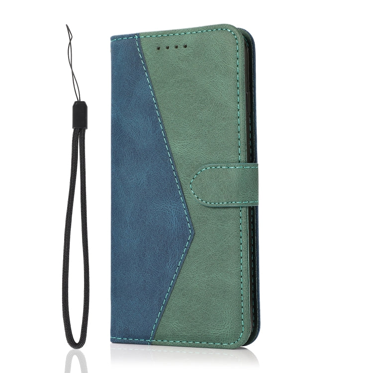 For iPhone 16 Pro Max Dual-color Stitching Leather Phone Case(Blue Green) - free shipping - PMC TechLife - Order now!