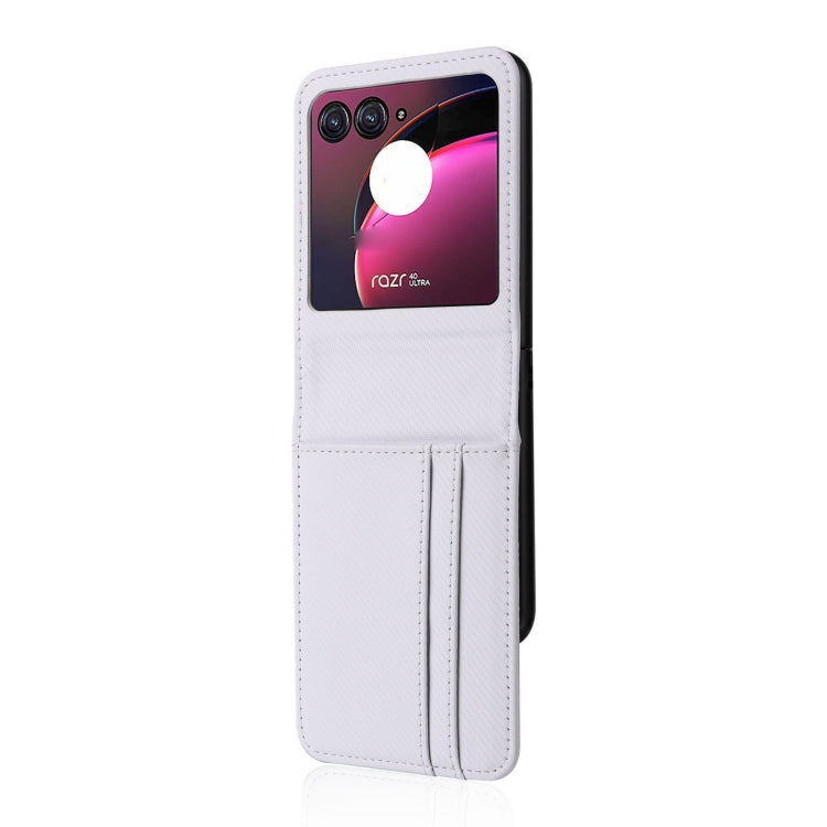 For Motorola Moto Razr 40 Ultra Card Slot PU Leather PC Phone Case(White) - Motorola Cases by PMC Jewellery | Online Shopping South Africa | PMC Jewellery | Buy Now Pay Later Mobicred