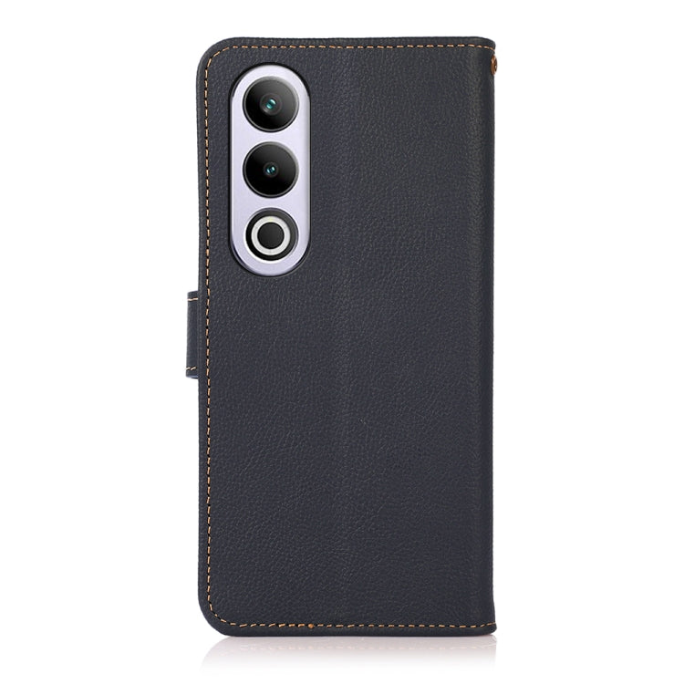 For OnePlus CE4 5G Global KHAZNEH Custer Genuine Leather RFID Phone Case(Blue) - OnePlus Cases by PMC TechLife | Online Shopping South Africa | PMC TechLife | Buy Now Pay Later Mobicred