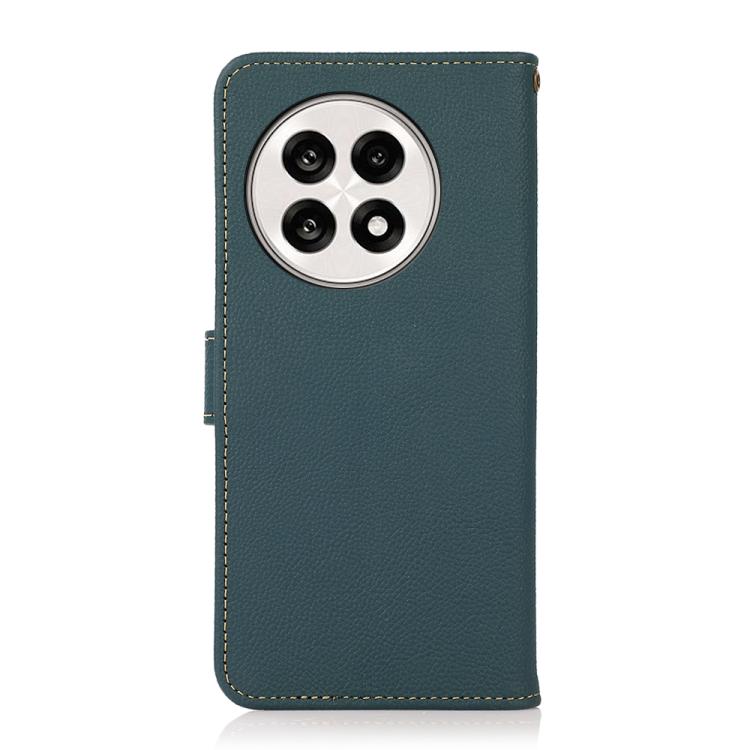 For OnePlus Ace 5 Pro / Ace 5 / 13R KHAZNEH Custer Genuine Leather RFID Phone Case(Green) - OnePlus Cases by PMC TechLife | Online Shopping South Africa | PMC TechLife | Buy Now Pay Later Mobicred