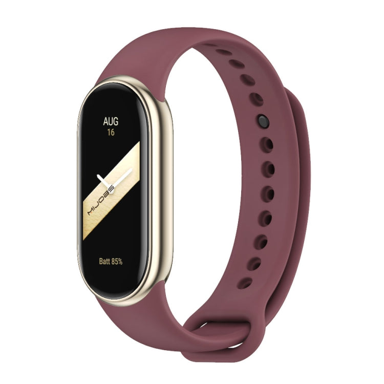 For Xiaomi Mi Band 8 Mijobs Solid Color Silicone Watch Band(Wine Red) - Watch Bands by MIJOBS | Online Shopping South Africa | PMC Jewellery
