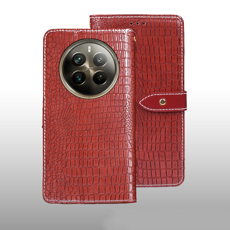 For Realme 12 Pro+ idewei Crocodile Texture Leather Phone Case(Red) - Realme Cases by idewei | Online Shopping South Africa | PMC TechLife | Buy Now Pay Later Mobicred