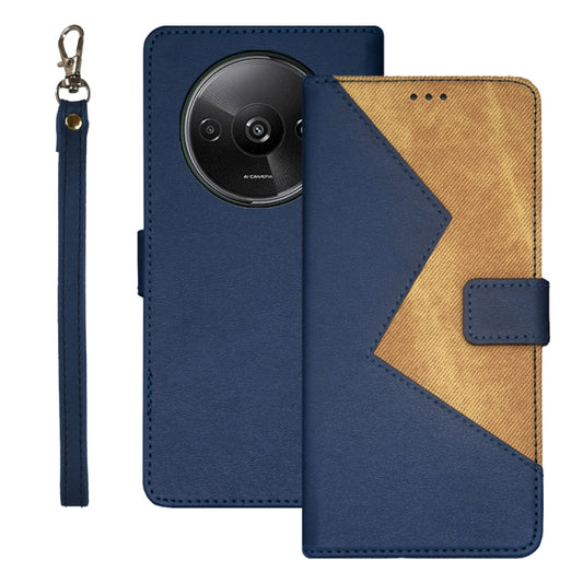 For Xiaomi Redmi A3 4G idewei Two-color Splicing Leather Phone Case(Blue) - Xiaomi Cases by idewei | Online Shopping South Africa | PMC Jewellery | Buy Now Pay Later Mobicred