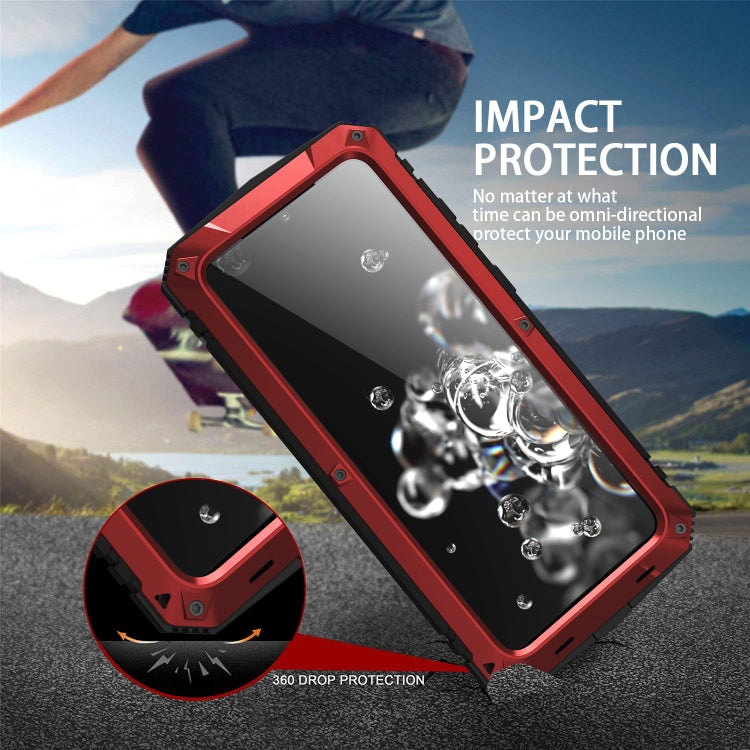 For Samsung Galaxy S20 Plus R-JUST Waterproof Shockproof Dustproof Metal + Silicone Protective Case(Red) - Galaxy Phone Cases by R-JUST | Online Shopping South Africa | PMC Jewellery | Buy Now Pay Later Mobicred