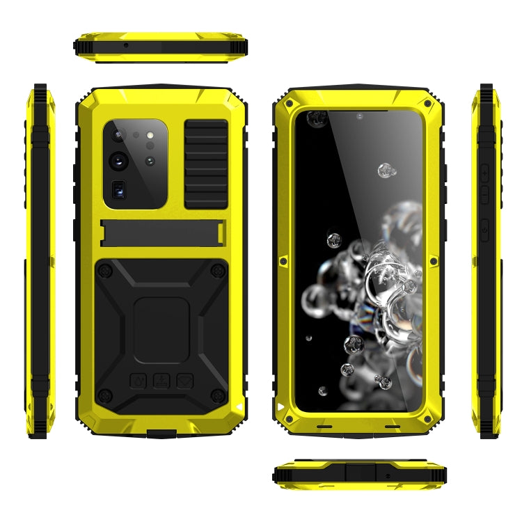 For Samsung Galaxy S20 Ultra R-JUST Waterproof Shockproof Dustproof Metal + Silicone Protective Case(Yellow) - Galaxy Phone Cases by R-JUST | Online Shopping South Africa | PMC Jewellery