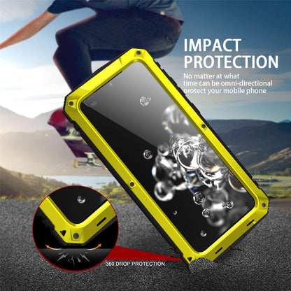 For Samsung Galaxy S20 Ultra R-JUST Waterproof Shockproof Dustproof Metal + Silicone Protective Case(Yellow) - Galaxy Phone Cases by R-JUST | Online Shopping South Africa | PMC Jewellery