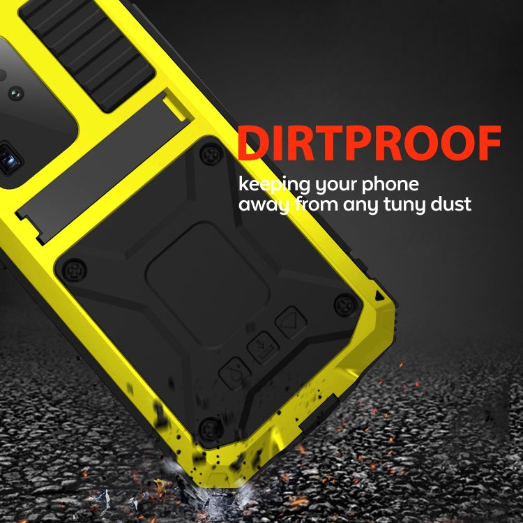 For Samsung Galaxy S20 Ultra R-JUST Waterproof Shockproof Dustproof Metal + Silicone Protective Case(Yellow) - Galaxy Phone Cases by R-JUST | Online Shopping South Africa | PMC TechLife | Buy Now Pay Later Mobicred