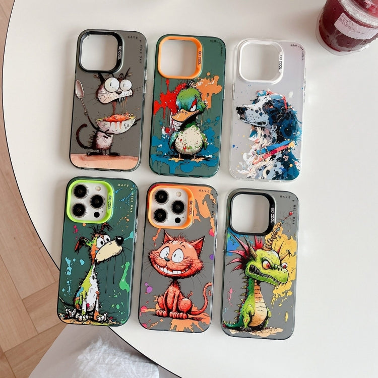 For iPhone 16 Animal Pattern Oil Painting Series PC + TPU Phone Case(Panda) - iPhone 16 Cases by PMC TechLife | Online Shopping South Africa | PMC TechLife | Buy Now Pay Later Mobicred