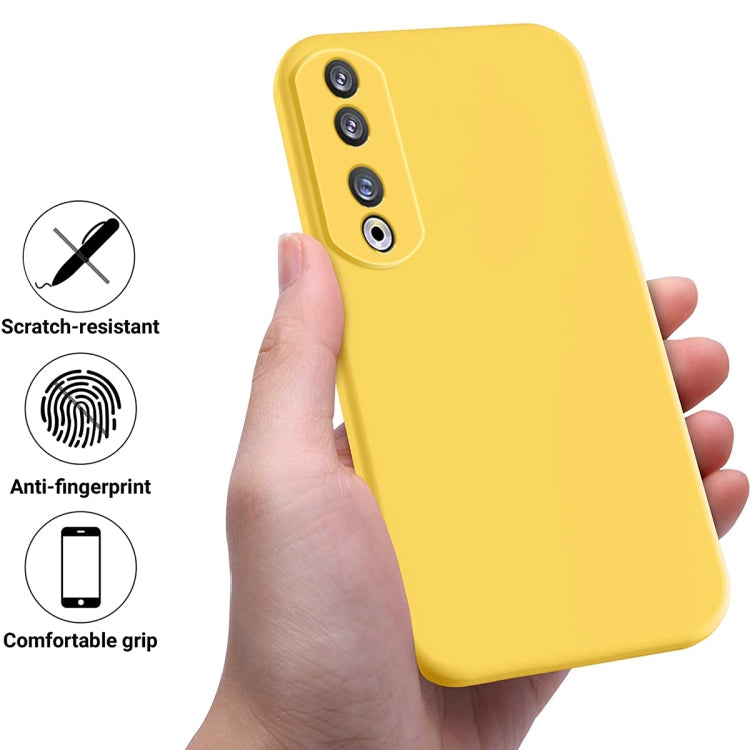 For Honor 90 Pro Pure Color Liquid Silicone Shockproof Phone Case(Yellow) - Honor Cases by PMC TechLife | Online Shopping South Africa | PMC TechLife | Buy Now Pay Later Mobicred