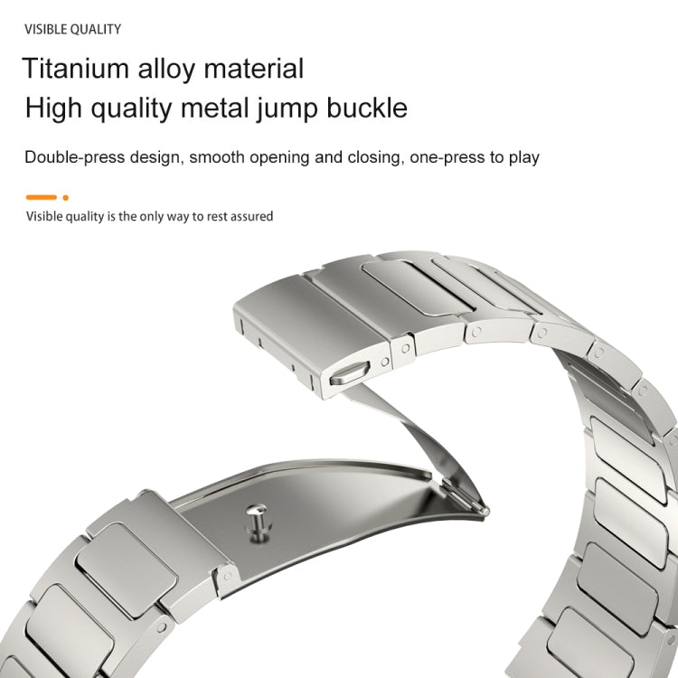 22mm Three Strains Uplift Jump Buckle Titanium Metal Watch Band(Black) - Watch Bands by PMC TechLife | Online Shopping South Africa | PMC TechLife