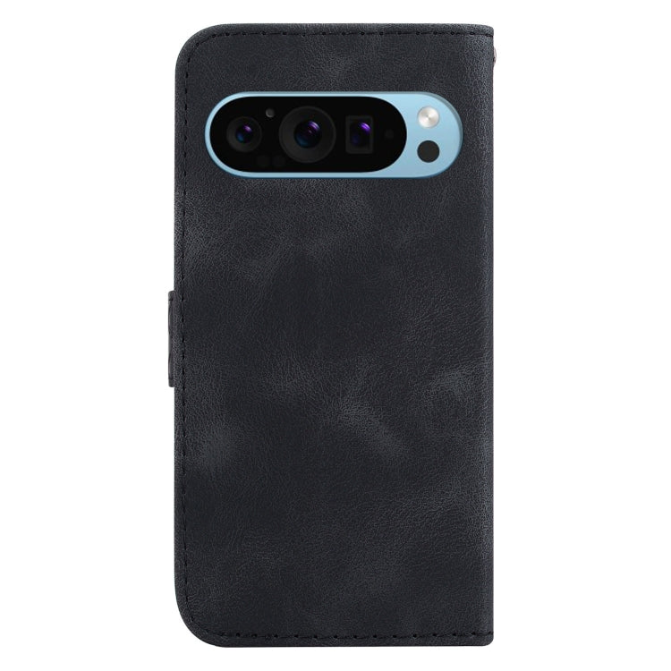 For Google Pixel 9 7-shaped Embossed Leather Phone Case(Black) - Google Cases by PMC Jewellery | Online Shopping South Africa | PMC Jewellery | Buy Now Pay Later Mobicred