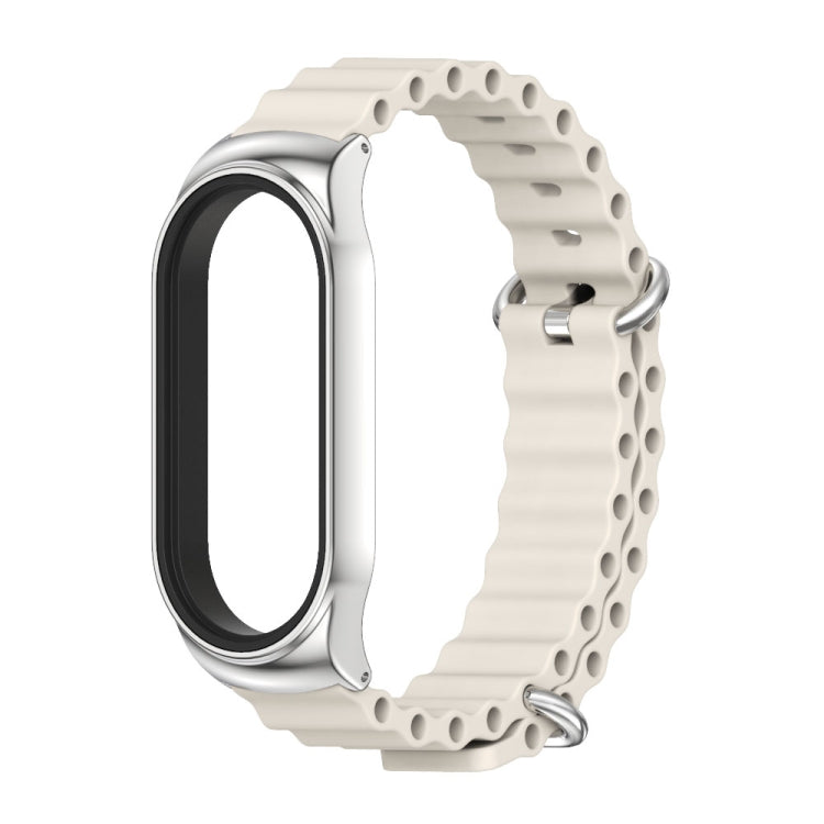 For Xiaomi Mi Band 8 Mijobs CS Case Marine Silicone Breathable Watch Band(Grey Silver) - free shipping - PMc TechLife - Order now!