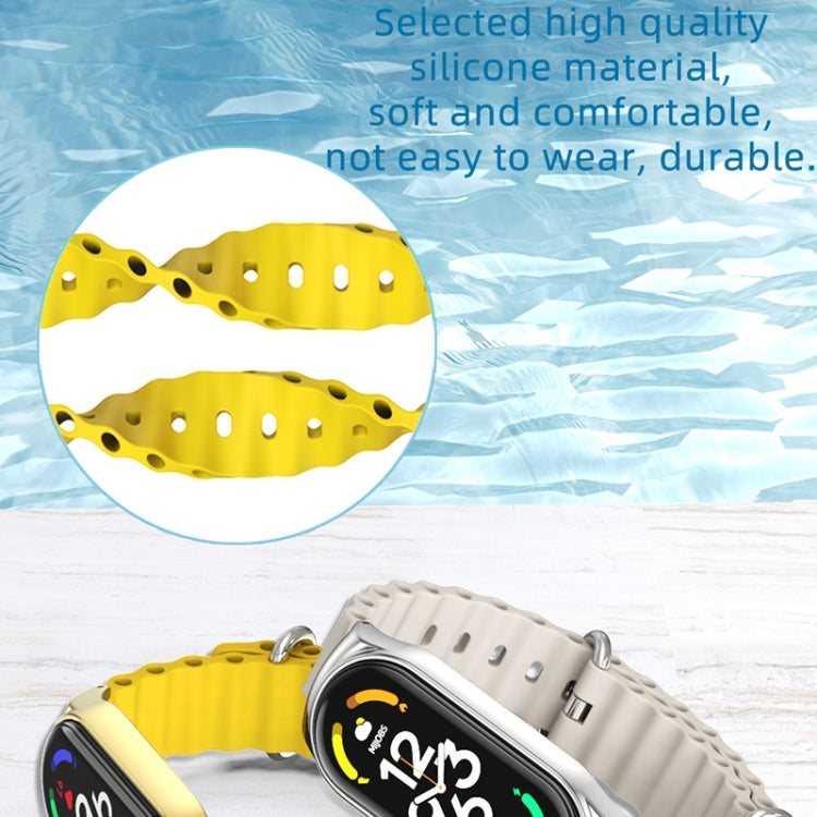 For Xiaomi Mi Band 8 Mijobs CS Case Marine Silicone Breathable Watch Band(Grey Silver) - free shipping - PMc TechLife - Order now!