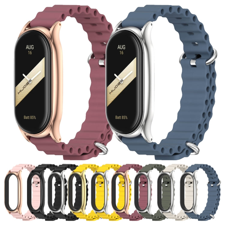 For Xiaomi Mi Band 8 Mijobs Plus Case Marine Silicone Breathable Watch Band(Yellow Silver) - free shipping - PMc TechLife - Order now!