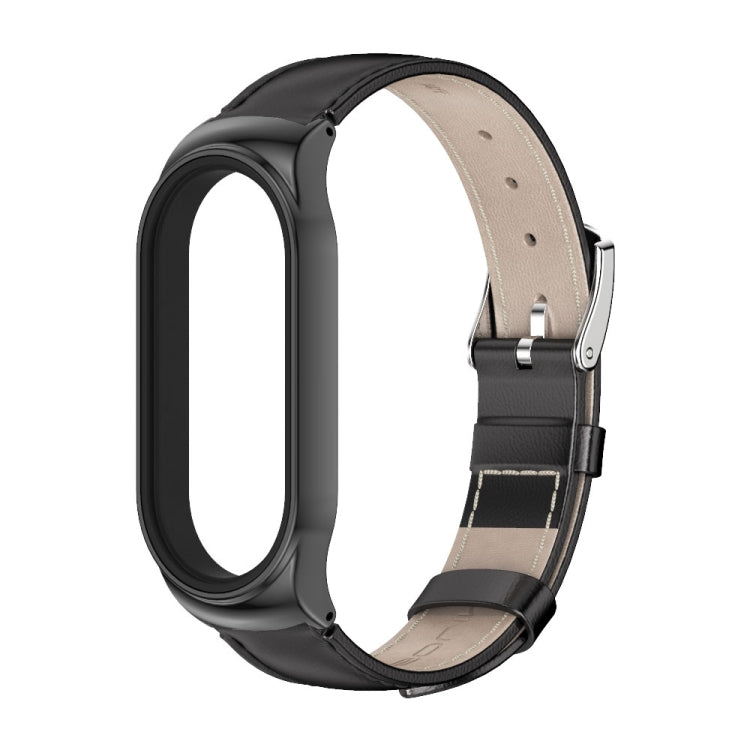 For Xiaomi Mi Band 8 Mijobs CS Case Genuine Leather Top Layer Cowhide Watch Band(Black) - free shipping - PMc TechLife - Order now!