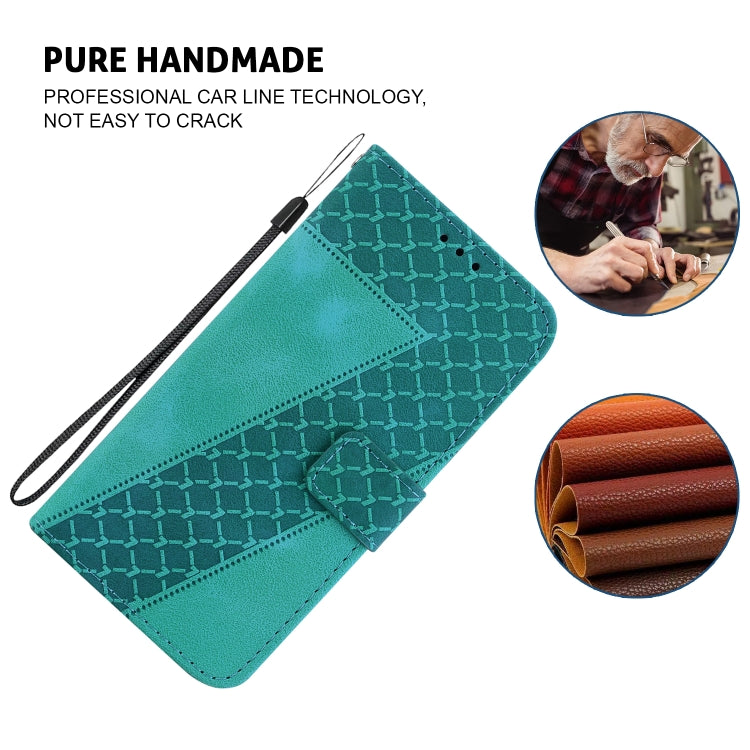 For Honor Magic6 Pro Seven-shaped Embossed Leather Phone Case(Green) - Honor Cases by PMC Jewellery | Online Shopping South Africa | PMC Jewellery | Buy Now Pay Later Mobicred
