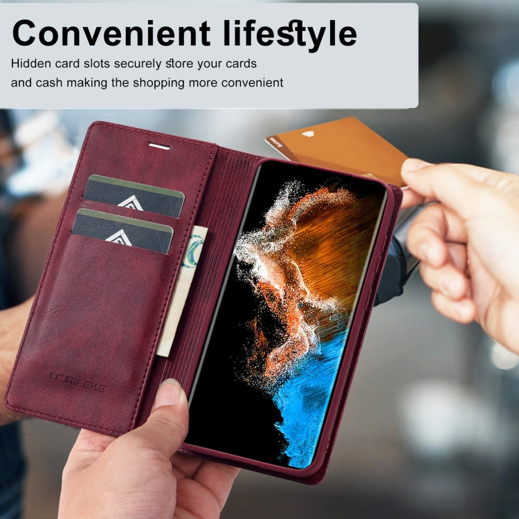 For Samsung Galaxy S24+ LC.IMEEKE RFID Anti-theft Leather Phone Case(Red) - free shipping - PMC Jewellery - Order now!