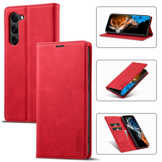 For Samsung Galaxy S24+ 5G LC.IMEEKE Strong Magnetism Microfiber Leather Phone Case(Red) - Galaxy S24+ 5G Cases by LC.IMEEKE | Online Shopping South Africa | PMC Jewellery | Buy Now Pay Later Mobicred