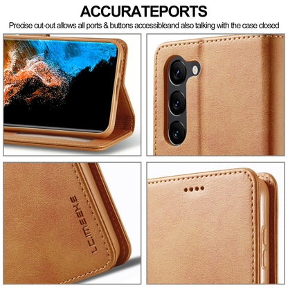 For Samsung Galaxy S24+ 5G LC.IMEEKE Calf Texture Leather Phone Case(Brown) - Galaxy S24+ 5G Cases by LC.IMEEKE | Online Shopping South Africa | PMC Jewellery | Buy Now Pay Later Mobicred