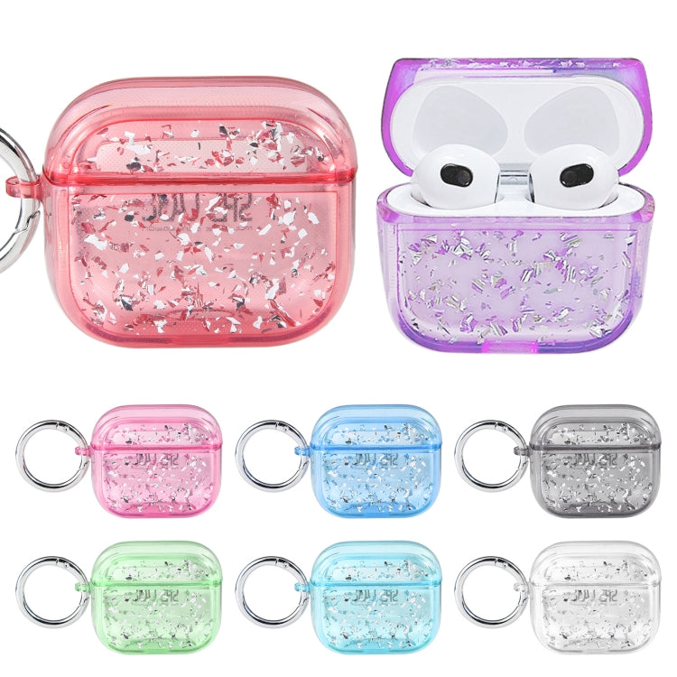 For AirPods 3 Silver Foil Epoxy Bluetooth Earphone Protective Case(Red) - For AirPods 3 by PMC Jewellery | Online Shopping South Africa | PMC Jewellery | Buy Now Pay Later Mobicred