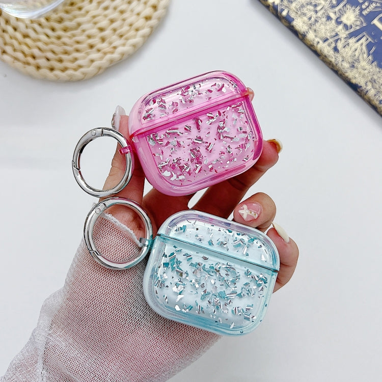 For AirPods Pro Silver Foil Epoxy Bluetooth Earphone Protective Case(Sky Blue) - For AirPods Pro by PMC Jewellery | Online Shopping South Africa | PMC Jewellery | Buy Now Pay Later Mobicred