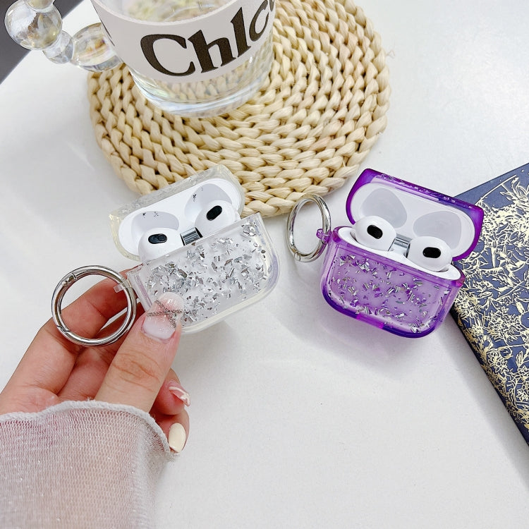 For AirPods Pro 2 Silver Foil Epoxy Bluetooth Earphone Protective Case(Pink) - For AirPods Pro 2 by PMC Jewellery | Online Shopping South Africa | PMC Jewellery | Buy Now Pay Later Mobicred